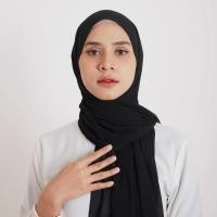 ราคา Tubita - Hara Basic Shawl Womens Plain Black Pashmina Hijab (27715243099)