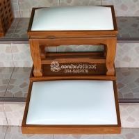 ราคา ✨ถูกที่สุด✨Dokbuashop45 - ชุดโต๊ะกราบหน้า 9 นิ้ว มีคุกเข่า เบาะสีขาว ไม้สักแท้⚠️1ออเดอร์ /ไม่เกิน 1ชิ้น⚠️ (5617138358)