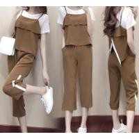 ราคา ชุดเซท set 3 ชิ้น มีเสื้อซับให้ ตามภาพ สายเดี่ยว น้ำตาล ดำ กางเกง มีกระเป๋า เองยางยืด ใส่สบาย คล่องตัว ชุดเอี๊ยม จั้มสูท (3002761373)