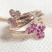 ราคา R93814_ แหวนเงินแท้ 925 +พลอย ชุบทองชมพู (5220393278)