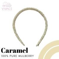 ราคา ที่คาดผมผ้าไหม สี Caramel ทำจากผ้าไหม mulberry แท้100% pure mulberry silk headband ไม่บีบศีรษะ (26012322830)