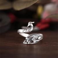 ราคา แหวนเงินแท้ เกรด 925 รูปขนนกยูง สไตล์เรโทร สําหรับผู้หญิง CR318 (22728389146)