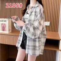 ราคา เสื้อเชิ้ตผู้หญิง แขนยาว เสื้อกันแดด oversize ผ้าเบาบาง ลายสก๊อต สไตส์เกาหลี (27653252496)
