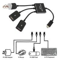 ราคา Bef 3in1 Micro USB ถึง 2 OTG 3 พอร์ต HUB สาย Splitter Micro-USB Type-C อะแดปเตอร์แปลงสําหรับแท็บเล็ต Android เมาส์แป้นพิมพ์ TH (29333097503)