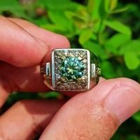 ราคา แหวนเพชร Moissanite สีเขียว GRA หรูหราหรูหราหรูหรา (22988378519)