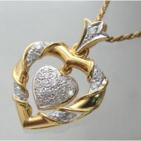 ราคา จี้ห้อยคอทองคำฝังเพชรแท้รูปทรงหัวใจประดับเพชรแท้ 28 เม็ด รวมน้ำหนัก 0.58 กะรัต น้ำขาว 95-96 ตัวเรือ (28873725794)