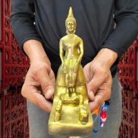 ราคา NMT8 พระพุทธรูปปางป่าเลไลย์ สูงประมาณ 6 นิ้ว พระประจำวันพุธกลางคืน สีทองโบราณ (22275737128)