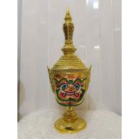 ราคา ท้าวเวสสุวรรณ (หน้าทอง) ขนาดกลาง เกรดพรีเมี่ยม งานกระดาษ ปิดทองเคประดับเพชร พร้อมฐานทองตีลายประดับเพชร หัวโขน เศียรครู (23174324664)