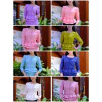 ราคา #เสื้อผ้าไหมลาวแขนยาว กระดุมหน้า ระบายชายเสื้อติดโบน่ารักมากๆ ผ้าเกรดดี พรีเมี่ยม (7047063065)