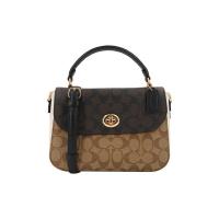 Coach C1563 Marlie Top Handle Satchel In Blocked Signature Canvas กระเป๋าสะพายข้าง