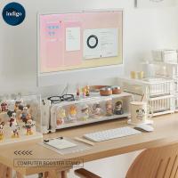 ราคา ชั้นวางจอคอม กล่องโชว์โมเดล 2in1 ที่วางจอคอม กล่องเก็บของบนโต๊ะ มีลิ้นชัก มีไฟ ชั้นวางหน้าจอคอมพิวเตอร์ (27456577994)