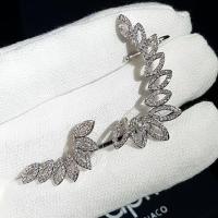 ราคา ต่างหูเพชร CZ ทรงใบไม้ฉลุ ต่อใบครอบหู แบบ Cuff ไล้ตามใบหู (780050458)