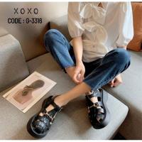 ราคา SALE 199 B GG ตะขอเกี่ยว หน้าสาน PU ส้นเตารีด (งดเปลี่ยน-คืน นะจร้า) (25116946337)