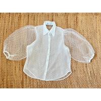 ราคา ZARA x S ผ้าแก้วปัก แขนพอง งานผ้าสวยมาก มีซับ ❌Tag ตัด อก 36 ยาว 25 Code : 656(5) (14198832032)