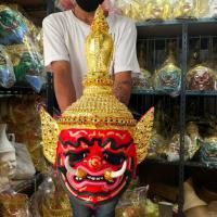 ราคา เศียรท้าวเวสสุวรรณ พระพักตร์สีแดง งานปิดทองลงสี งานเรซิ่นแข็งแรง พร้อมขาตั้งเศียร ขนาดครอบหัวได้ ผ่านพิธีปลุกเสกแล้ว (21879073271)
