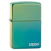 ราคา Zippo 49191ZL High Polish Teal Zippo Logo ของแท้ Made in USA (11320157600)