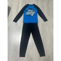 ราคา ชุดนอนสีฟ้าดำสกรีนลายผ้ายืดเด็กโต (24277171406)