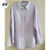 ราคา H&M เสื้อเชิ้ต ลายริ้ว มือสอง แท้ (27304925269)