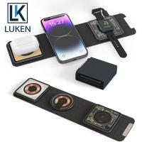 ราคา Luken แผ่นรองชาร์จไร้สายแม่เหล็กพับแบบพกพาสําหรับ App Watch Series/iPhone 15/14 Plus/13/12/Airpods 2 3 in 1 เครื่องชาร์จไร้สาย (28660893130)