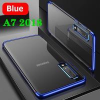 ราคา ( พร้อมส่ง ) Case Samsung Galaxy A7 2018 เคสนิ่ม ซัมซุง ขอบสีหลังใส เคสกันกระแทก สวยและบาง เคสซีลีโคน SAMSUNG A7 2018 (9380940628)