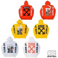 ราคา supreme kaws offwhite hoodie รุ่นสวม เสื้อฮู้ด ซูพรีม ออฟไวท์ คอร์ เสื้อกันหนาว มีประเป๋าหน้า (7408767995)