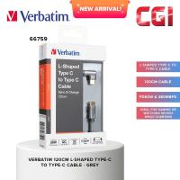 ราคา Verbatim 66759 สาย USB to Type-C รูปตัว L 120 ซม. (PD60W & 480Mbps) - สีเทา (17294753420)