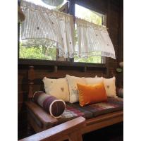 ราคา ผ้าม่าน ผ้าโปร่งพริ้ว ปักดอก+ถักโครเชต์ลายดอกแก้ว ชายบน-ล่าง งาน Handmade (4176873697)