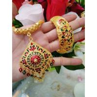 ราคา เซตสร้อย+สร้อยข้อมือลงยาสุโขทัย งานหุ้มทองคำแท้ 5 ไมครอน (2881850864)
