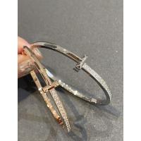 ราคา งานดีที่สุด สั่งทำตามขนาดข้อมือ กำไลแฟชั่น เงินแท้ ชุบทองขาว (20689020903)