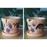 ราคา กระถางต้นไม้ 6.5นิ้ว เพ้นท์ลายแฮนด์เมด ( มีลายละใบเท่านั้น ) (9912948271)