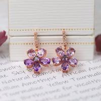 ราคา Top1jewelry ต่างหูพลอย Amethyst เงินแท้ ลายดอกไม้ (20130357926)