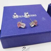 ราคา พร้อนส่ง Swarovski / Swarovski แฟชั่นใหม่รักเพชรสีชมพู ต่างหู หัวใจมาพร้อมกับ (24737391172)