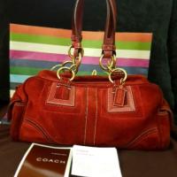 ราคา กระเป๋าสะพาย​โค้ช Coach หนังกลับ สีแดง มือสอง (3241147982)