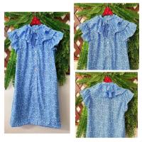 ราคา VANEZZA เดรสสีฟ้า ผ้าพิมพ์ลายดอกไม้ คอและแขนระบาย (16659931961)