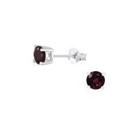 ราคา [พร้อมส่ง] 6mm Silver genuine garnet stud earrings with semi precious ต่างหูโกเมนแท้เงินแท้ ตุ้มหูเงินแท้925 SILVER THAI (12409531676)