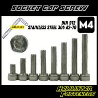 ราคา M4 ซ็อกเก็ตสกรู Allen Bolt DIN912 สแตนเลส 304 A2-70 Halilintar Fasteners (27937036417)