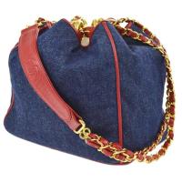 ราคา CHANEL Quilted CC Logos Chain denim Drawstring Shoulder Bag holo1xx (7605026746)