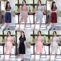 ราคา จั้มสูทลูกไม้ทรงขาบาน 6 ส่วน งานผ้าซาร่า เอวยืดสม็อคหลัง ตรงช่วงตัวมีซับใน มีซิบซ่อนด้านหลังTT1620 (20602302780)