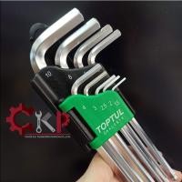 ราคา TOPTUL ประแจหกเหลี่ยม หัวบอลยาว ขนาด 1.5 - 10mm. 9 ตัวชุด (14046911809)