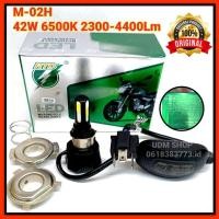 ราคา หลอดไฟ LED หลอดไฟหน้ารถมอเตอร์ไซค์ LED 4ชิพ M-02H 42W 6500K 2300-4400LM AC/DC 9-18V หลอดไฟหน้าจักรยานยนต์ LED (9369721390)