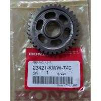 ราคา 23421-KWW-740 เฟืองตามเกียร์ 1 (34 ฟัน)แท้ เวฟ110ไอ(2011-2018)1ชิ้น อะไหล่แท้ศูนย์HONDA (14765535446)