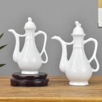 ราคา สีขาวบริสุทธิ์สำหรับใช้ในบ้านหม้อเหล้าโบราณสไตล์จีนชุดเหล้าเซรามิกครึ่งแคตตี้แก้วเหล้าขวดเหล้าสร้างสรรค์ wfbf (29279112949)