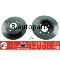 ราคา จานเบรคหลัง HONDA ACCORD G4 ตาเพชร G5 ไฟท้ายก้อนเดียว ไฟท้าย2ก้อน G6 งูเห่า 1990-2002 260MM /คู่ (18551966515)