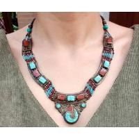 ราคา สร้อยคอหินเทอร์ควอยส์ หินปะการัง สร้อยคอทิเบต เครื่องประดับทิเบต Nepal Tibetan Turquoise, Coral Beads Gemstone Necklace (20879660068)