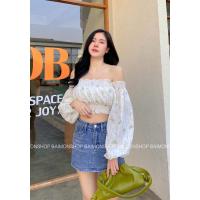 ราคา lily top เสื้อครอปเปิดไหล่ เสื้อครอป เสื้อครอปเเขนยาว ครอปเปิดไหล่ (22133047485)
