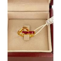 ราคา แหวน ทอง 18k(75%) น้ำหนัก 3.80 กรัม ประดับเพชรแท้ น้ำ97vvs1/0.03กะรัต สี่เหลี่ยมทับทิมพม่าธรรมชาติ 0.46 กะรัต (25183250324)