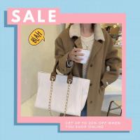 ราคา พร้อมส่งกระเป๋าผ้าแคนวาส—สีครีม ใบใหญ่ มีสายสะพาย (9061480501)