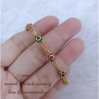 ราคา กำไลดอกไม้ล้อม ลงยา พลอยแท้ (13775982028)