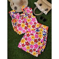 ราคา ต้อนรับสงกรานต์ ลายดอกเซต2ชิ้น เสื้อ+กางเกงกระโปรง ชุดเซตน่ารักๆ (13482387018)