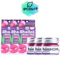 ราคา HomHOM บาล์มหอมแดง [3 กระปุก] / HomHOM shallot nose pad หอมหอม สติ๊กเกอร์หอมแดงไทย [3 กล่อง] (24021807342)